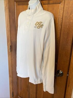 Vintage Abercrombie & Fitch "1892" buttoned mock-neck pullover sweatshirt XL